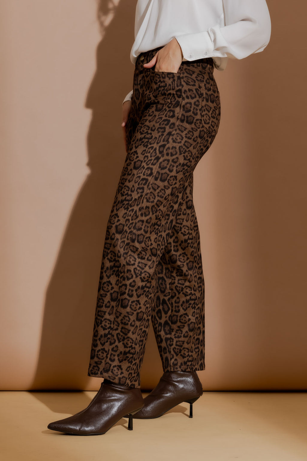 Brown Animal Suede Barrel Pant Brown Animal