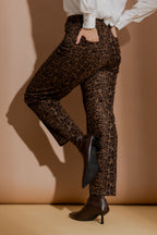 Brown Animal Suede Barrel Pant Brown Animal