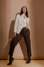 Ivory Croc Coated Sisca Blazer