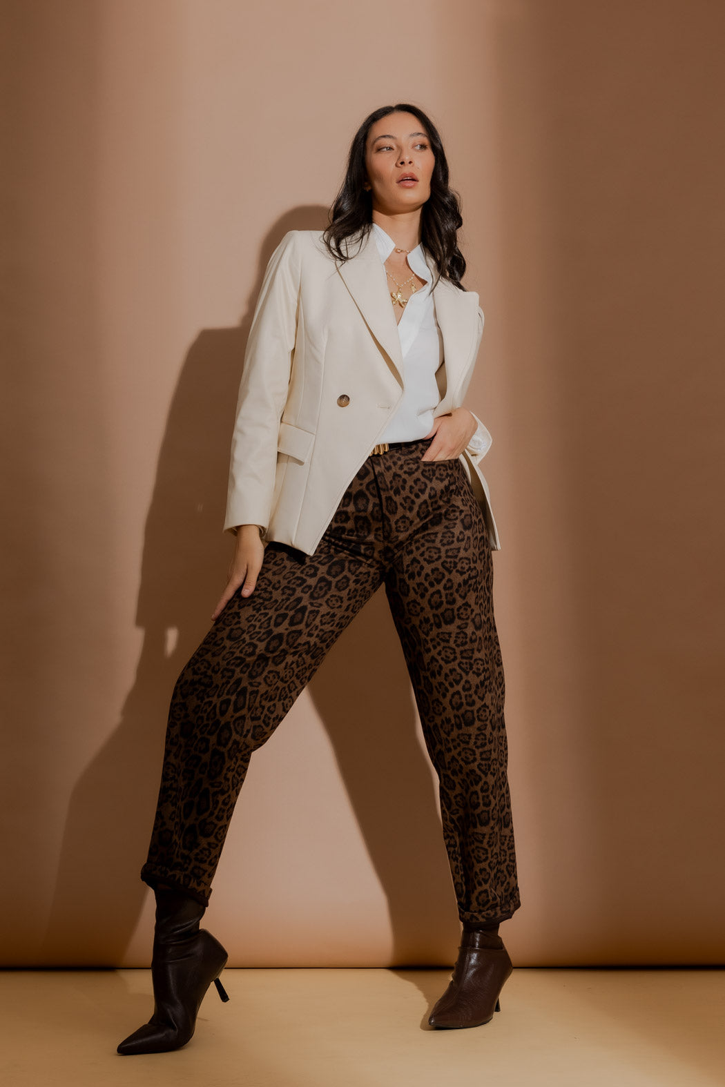 Ivory Croc Coated Sisca Blazer