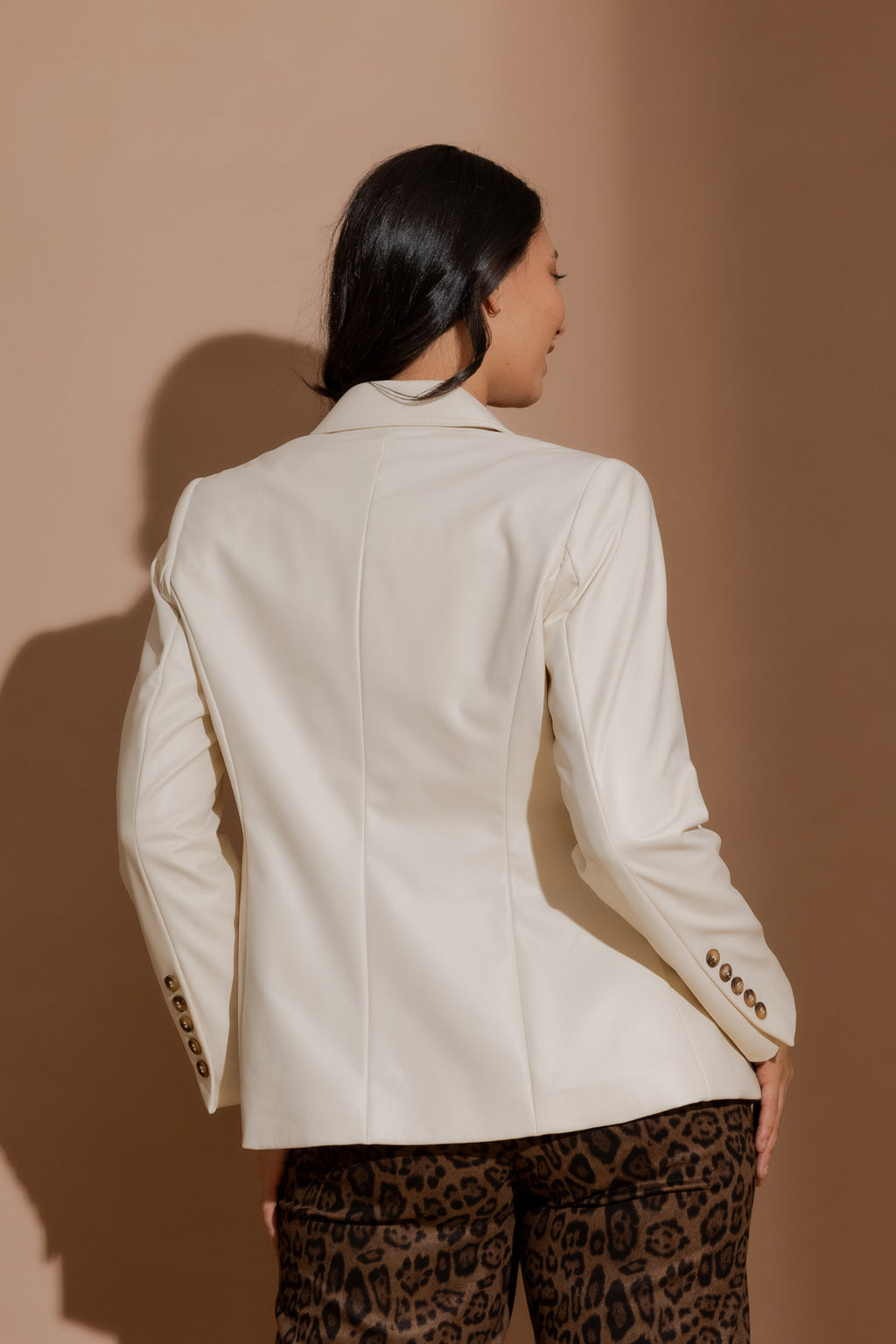 Ivory Croc Coated Sisca Blazer