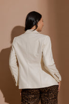Ivory Croc Coated Sisca Blazer