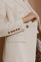 Ivory Croc Coated Sisca Blazer