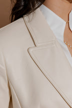 Ivory Croc Coated Sisca Blazer