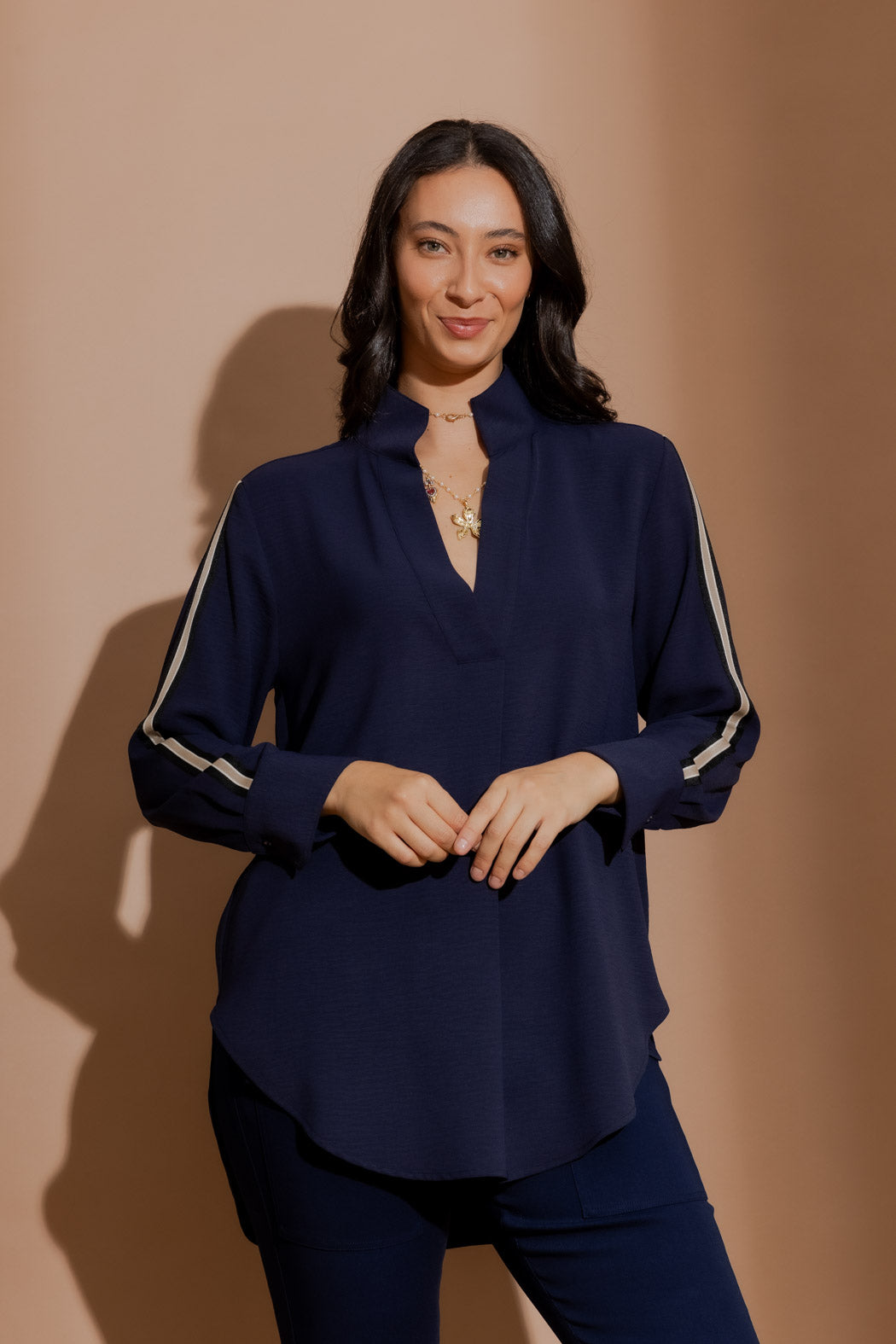Navy Stripe Blogger Shirt