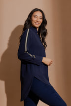 Navy Stripe Blogger Shirt