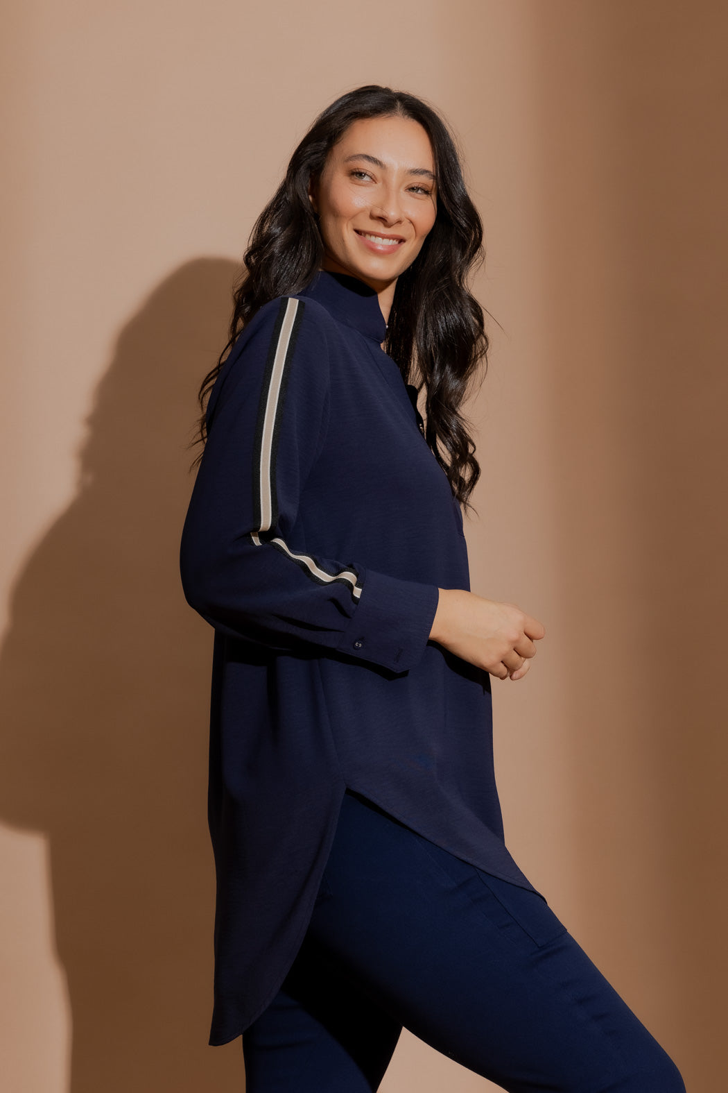 Navy Stripe Blogger Shirt