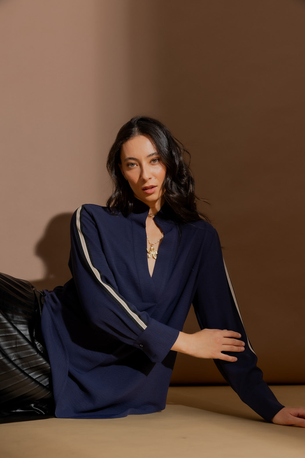 Navy Stripe Blogger Shirt