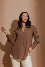 Mocha Stripe Blogger Shirt