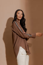 Mocha Stripe Blogger Shirt