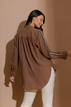 Mocha Stripe Blogger Shirt