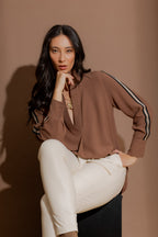 Mocha Stripe Blogger Shirt