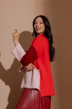 Red Patchwork Knit Jumper Red S