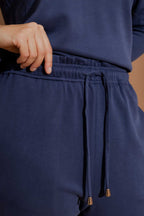 Navy Lux Knit Toggle Lounge Pants