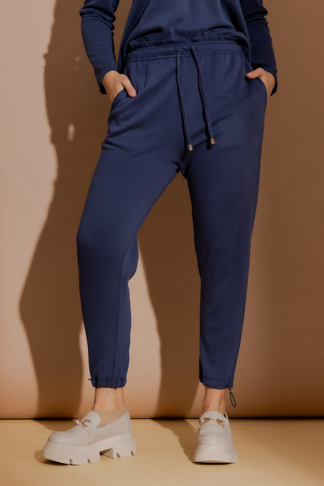 Navy Lux Knit Toggle Lounge Pants