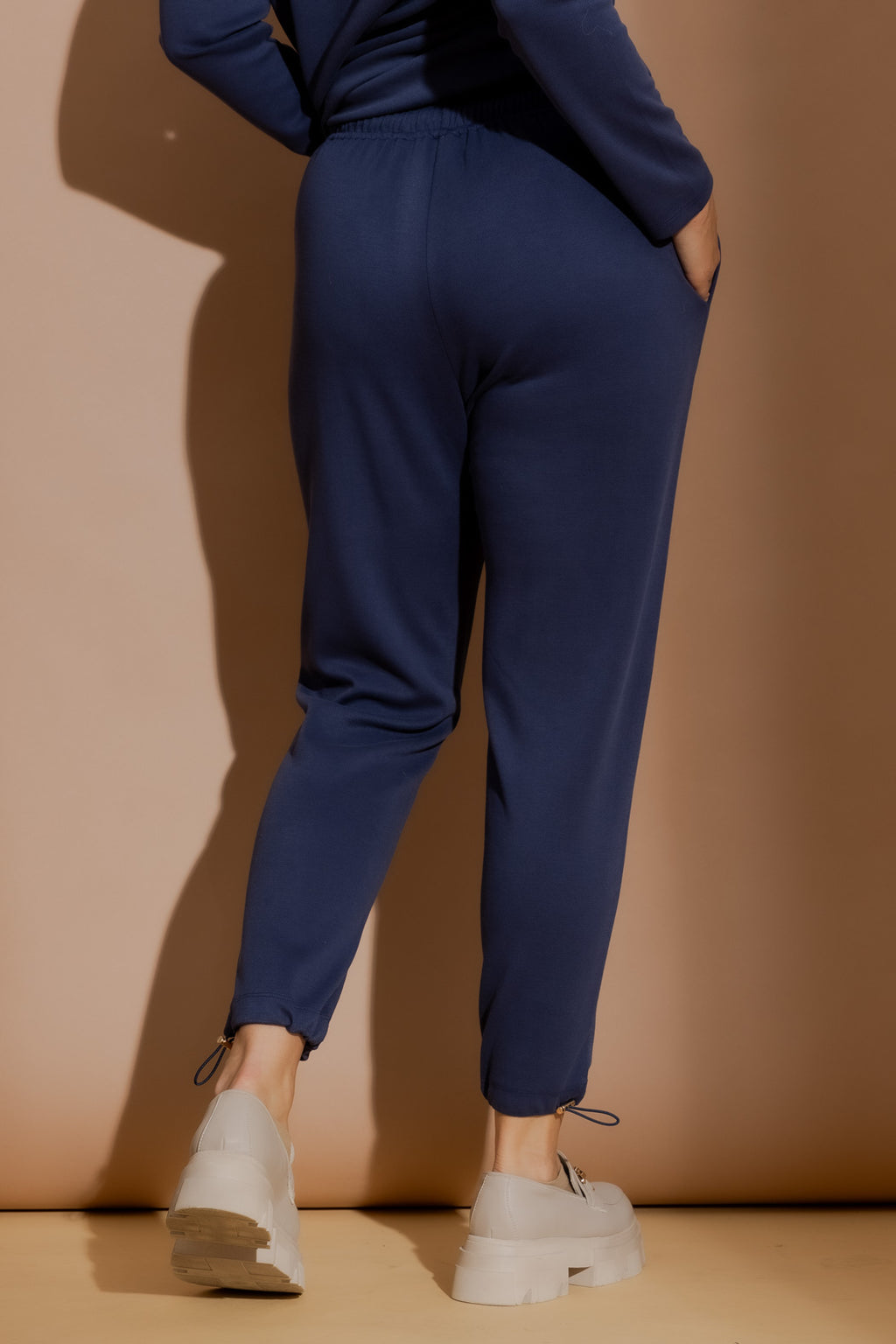 Navy Lux Knit Toggle Lounge Pants