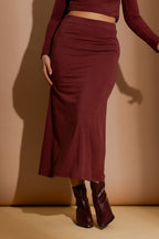 Burgundy Tencel Bias Skirt