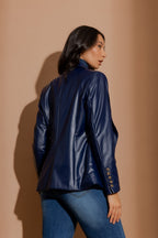 Midnight Croc Coated Sisca Blazer