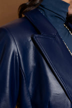 Midnight Croc Coated Sisca Blazer