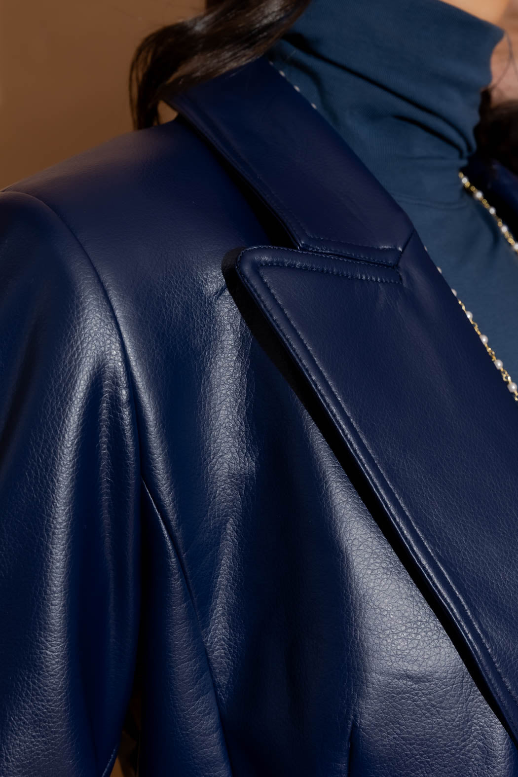 Midnight Croc Coated Sisca Blazer