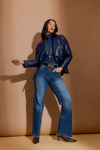 Midnight Croc Coated Sisca Blazer