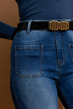 Mid Denim Stretch Pocket Jean Mid Denim