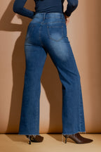 Mid Denim Stretch Pocket Jean Mid Denim