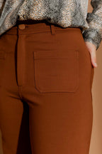 Tan Ponte Pocket Flare Pant