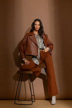 Tan Ponte Pocket Flare Pant