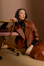 Tan Faux Leather Jacket