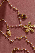 Gold Pearl Chain With Charms