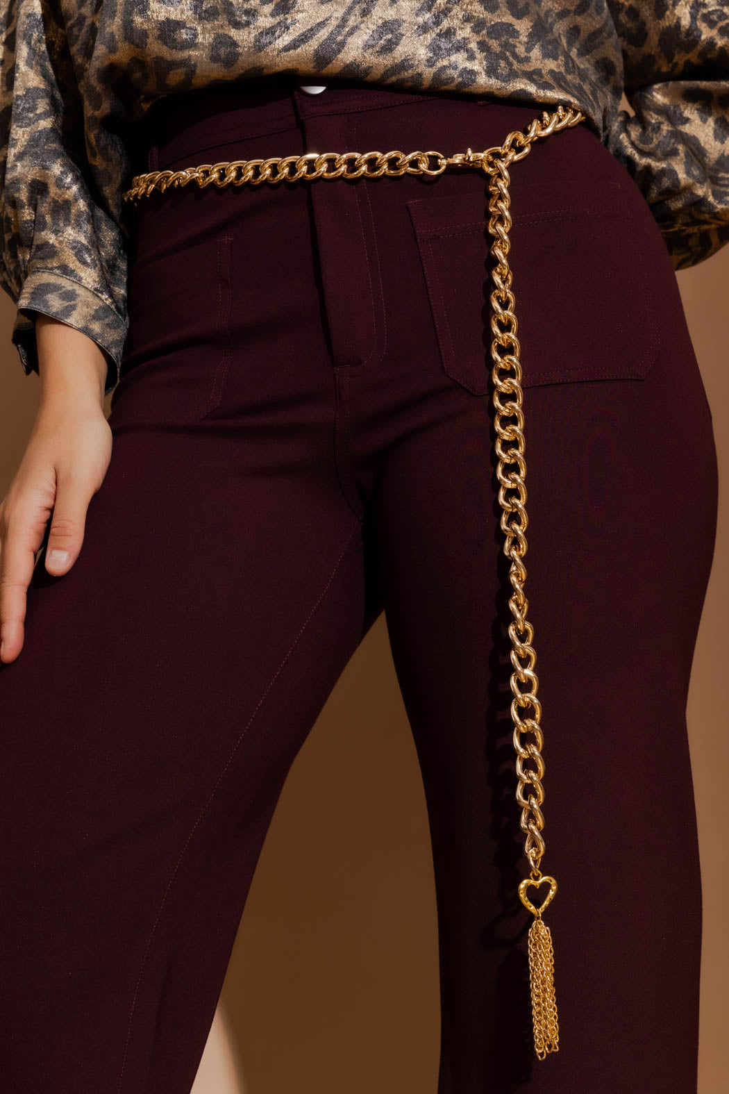 Gold Chain Tassel Belt Gold O/S