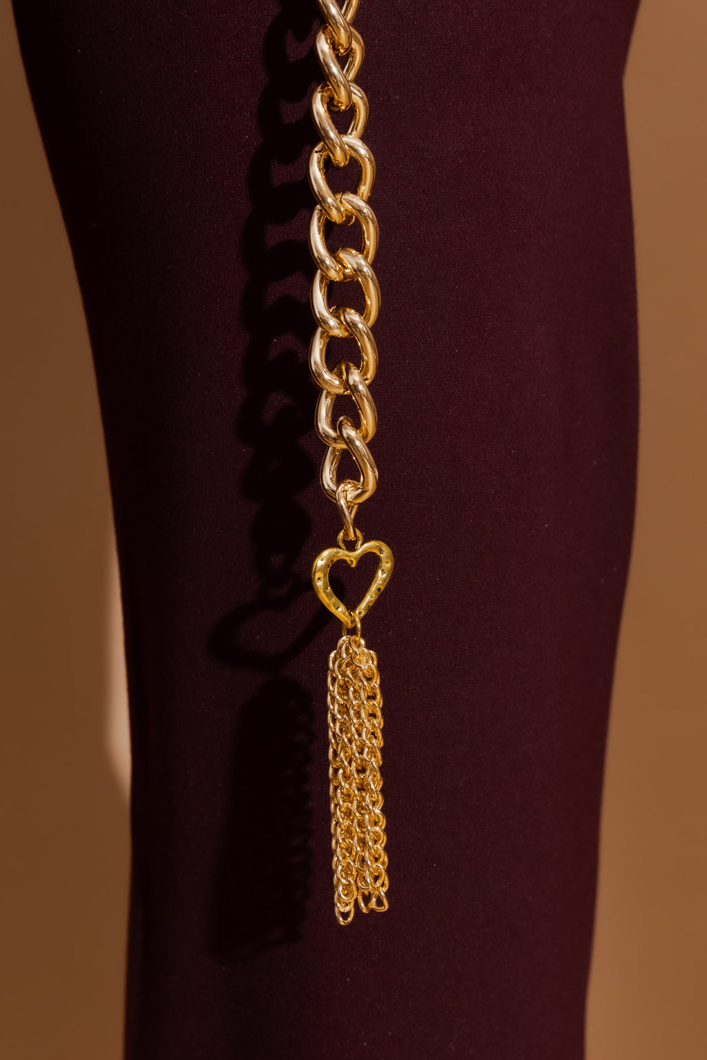Gold Chain Tassel Belt Gold O/S