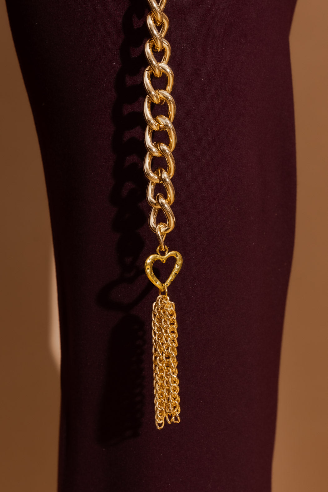 Gold Chain Tassel Belt Gold O/S