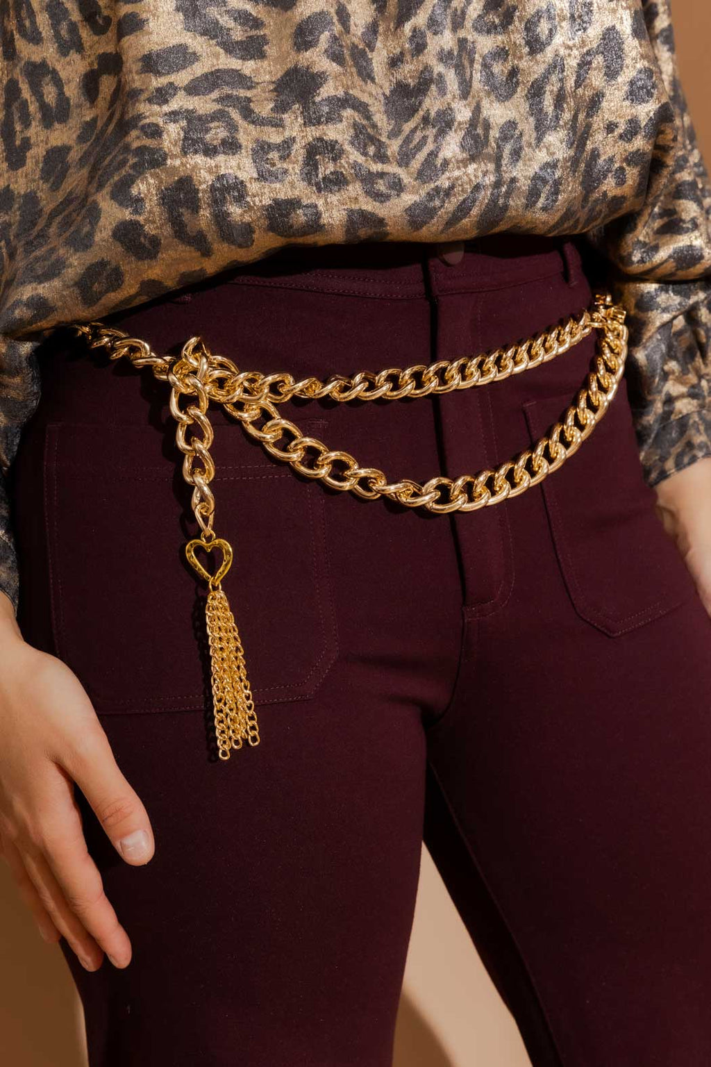 Gold Chain Tassel Belt Gold O/S