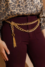 Gold Chain Tassel Belt Gold O/S