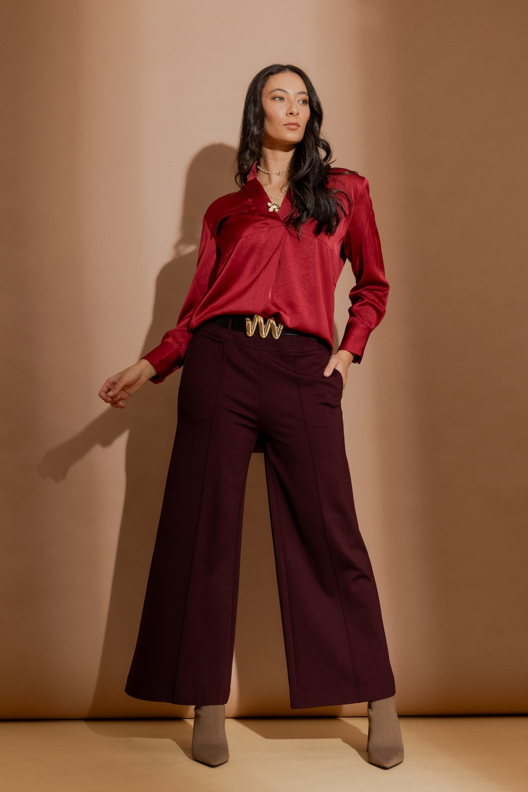 Merlot Ponte Pintuck Culotte