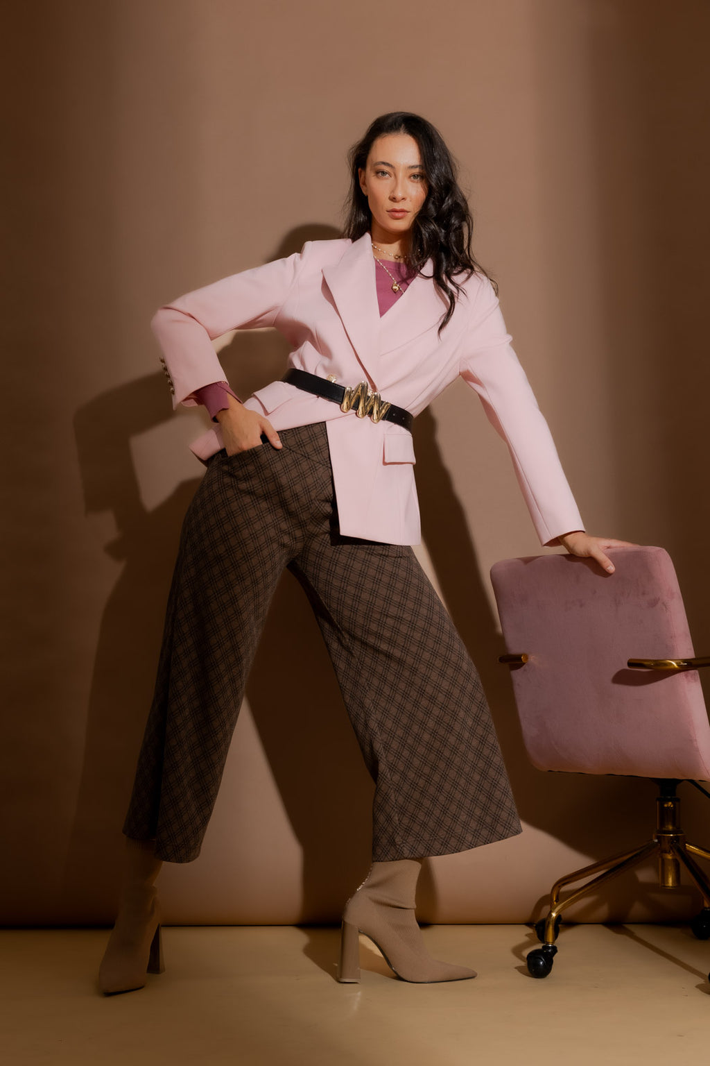 Mocha Check Jet Culotte Mocha Check