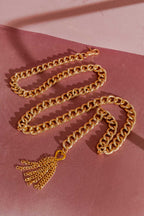 Gold Chain Tassel Belt Gold O/S