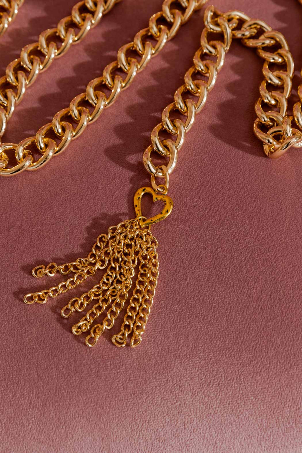 Gold Chain Tassel Belt Gold O/S