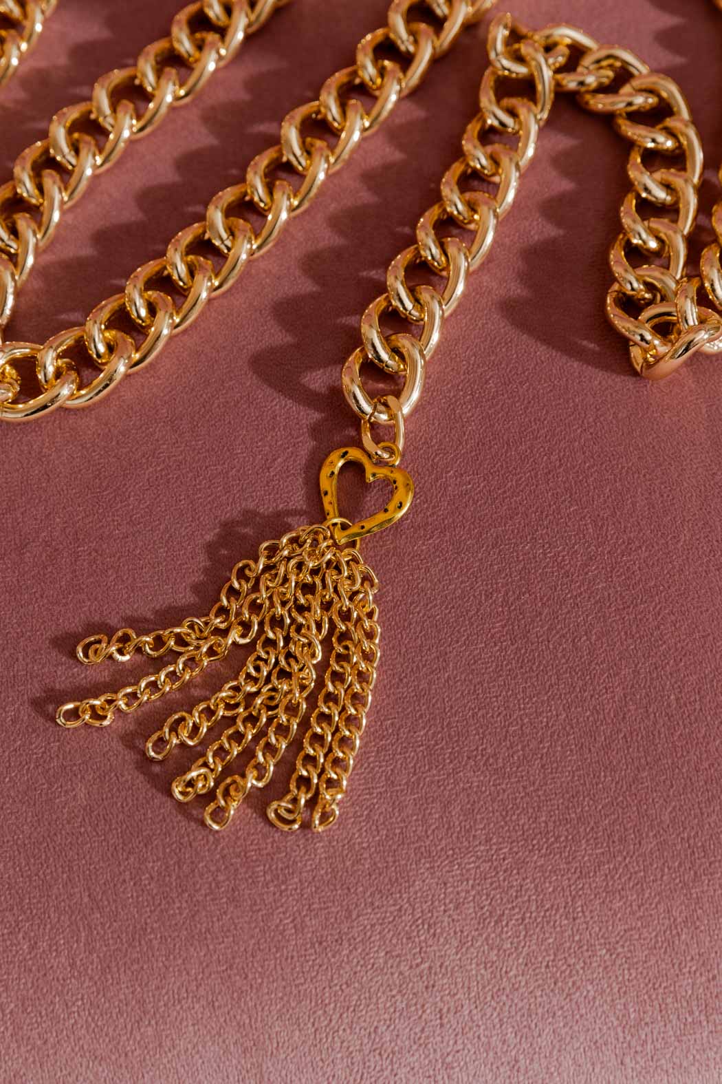 Gold Chain Tassel Belt Gold O/S