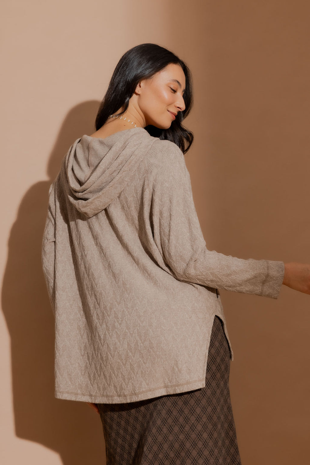 Oatmeal Textured Raglan Hoodie