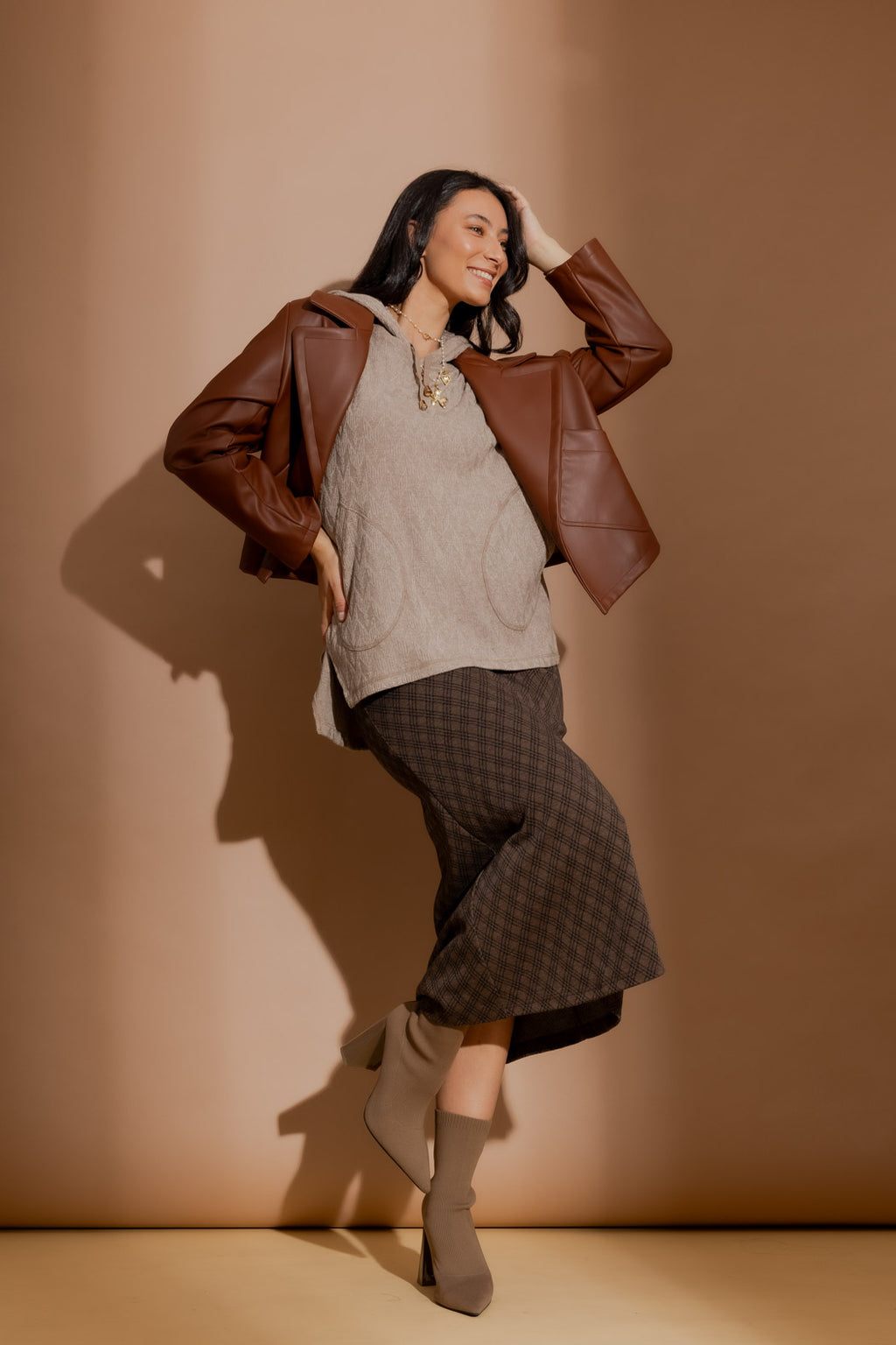 Oatmeal Textured Raglan Hoodie