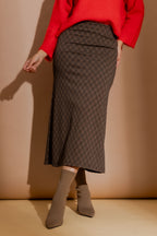 Mocha Check Skirt Mocha Check