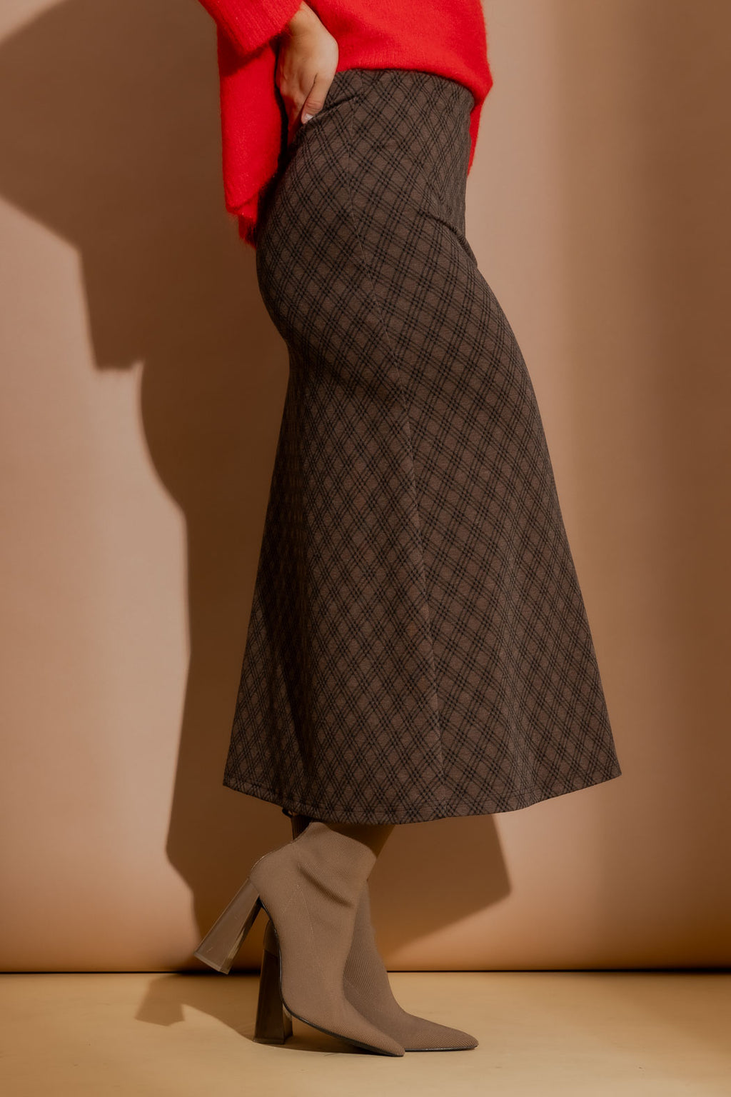 Mocha Check Skirt Mocha Check