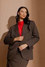 Mocha Check Boyfriend Blazer Mocha Check