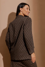 Mocha Check Boyfriend Blazer Mocha Check