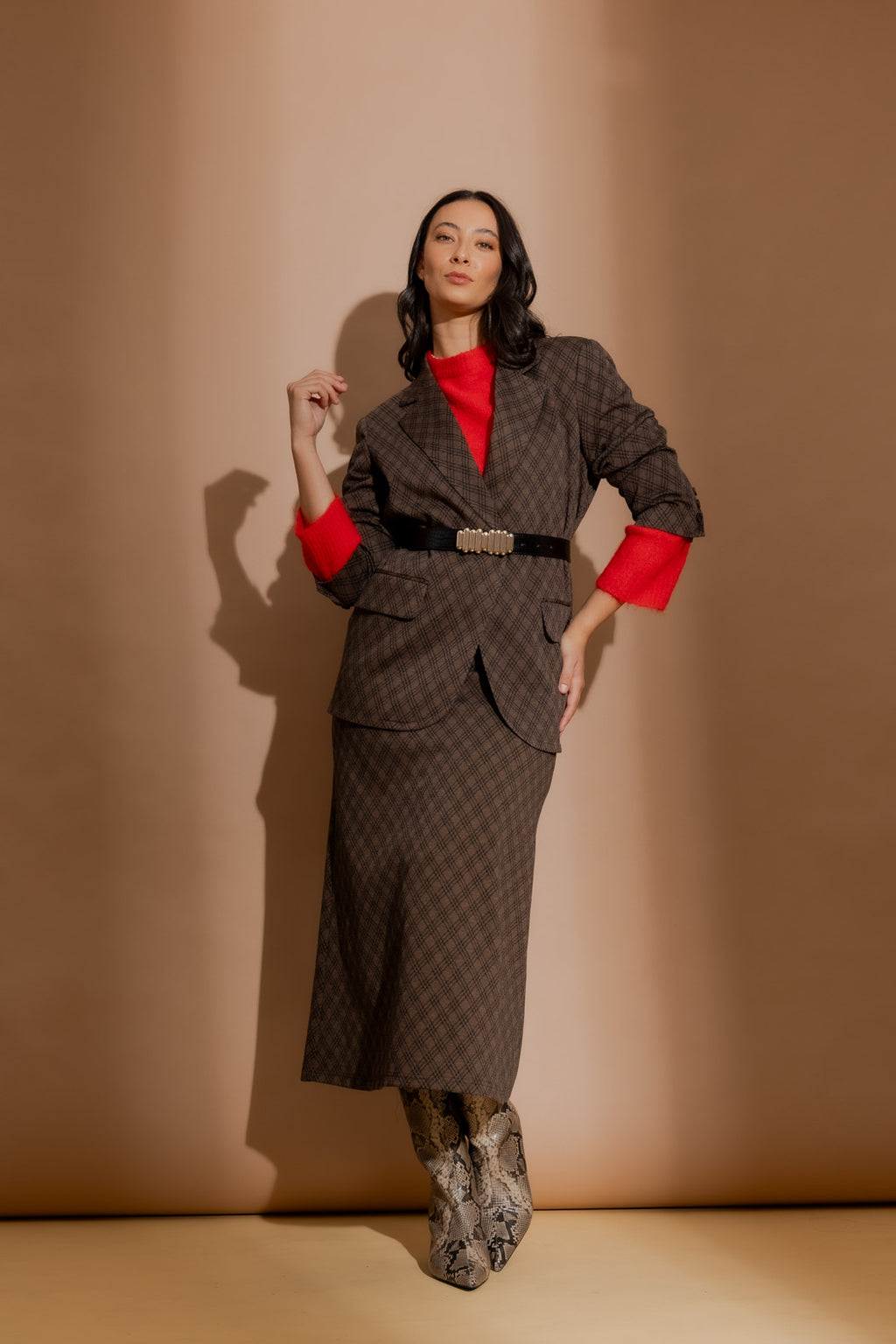 Mocha Check Skirt Mocha Check