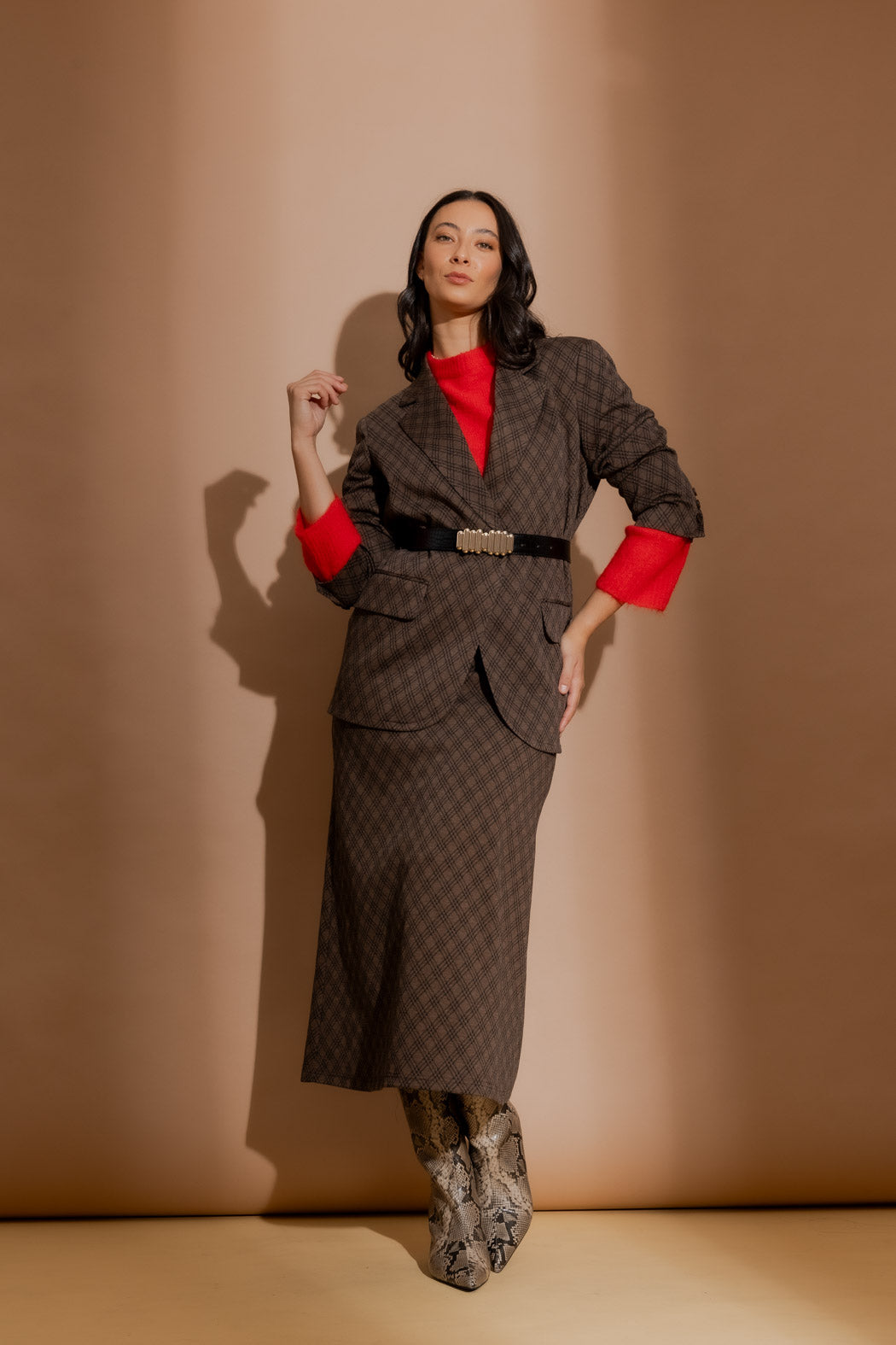Mocha Check Skirt Mocha Check