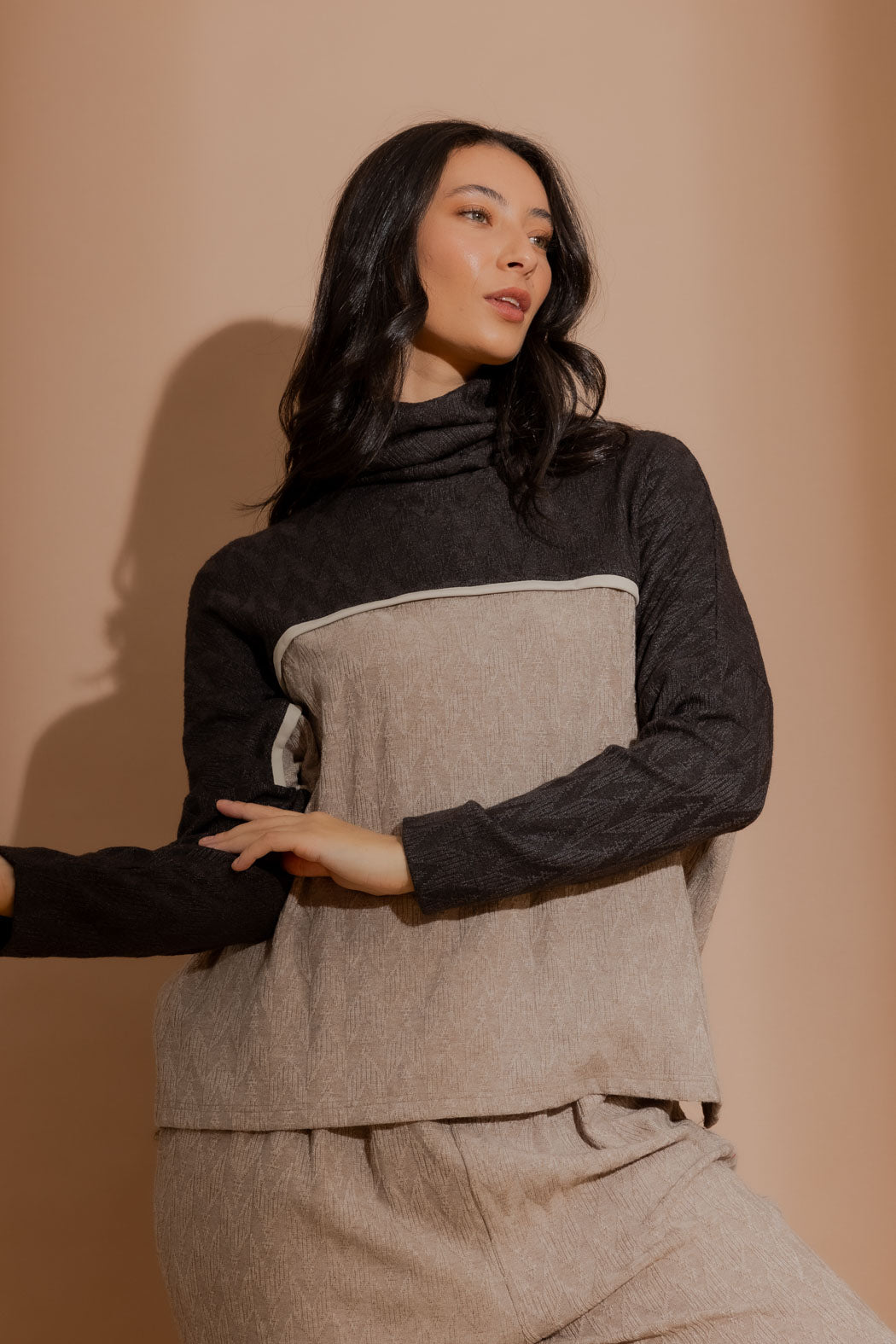 Oatmeal Cowl Neck Jumper